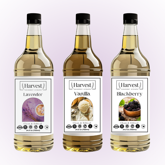 Bloom & Berry Syrup 3-Pack | Vanilla, Lavender & Blackberry | Harvest Syrups